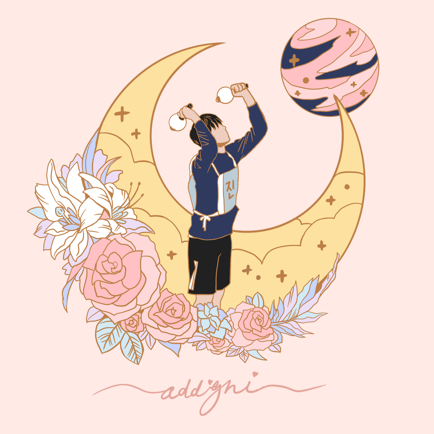 Jin Moon BTS Pin
