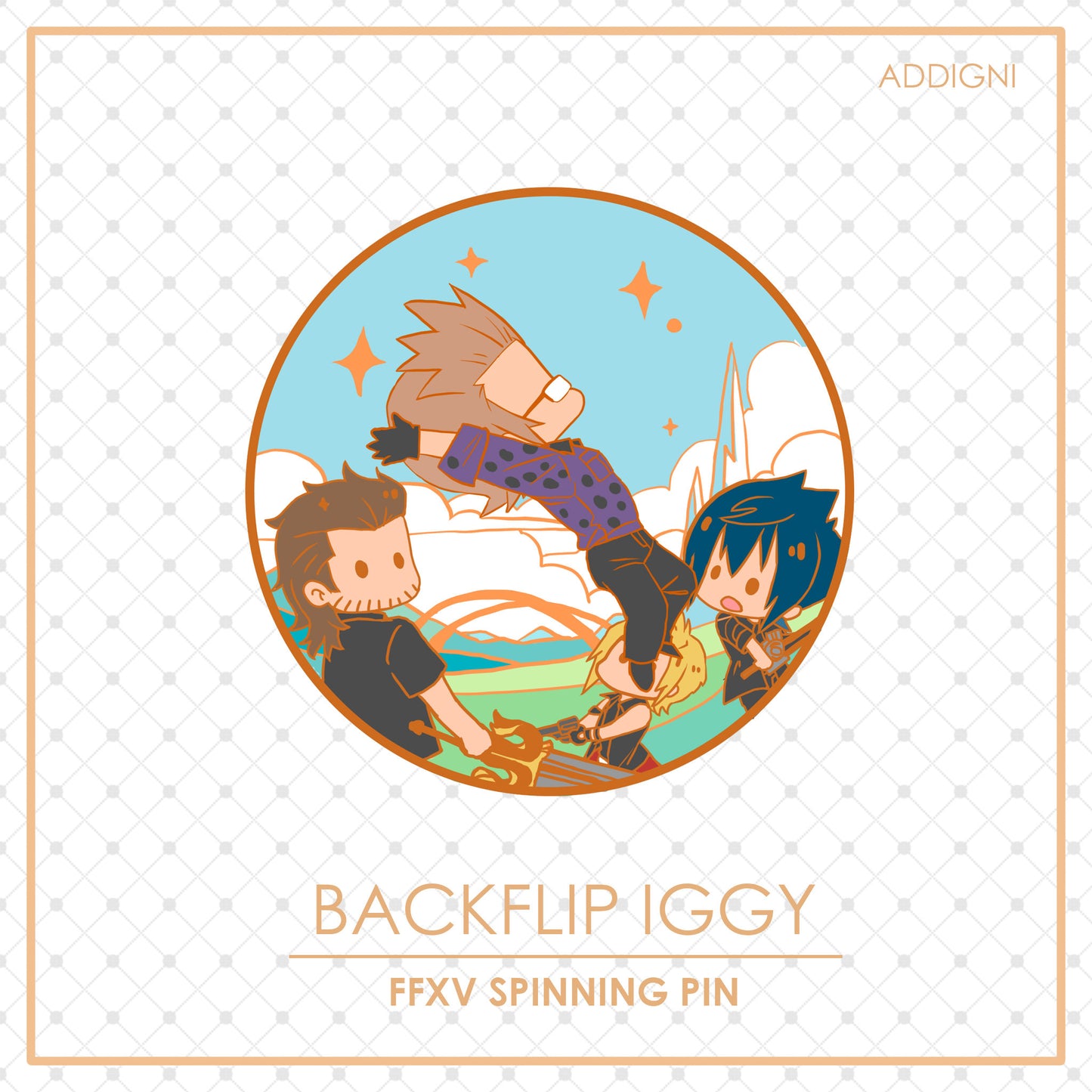 Spinning Backflip Ignis FFXV Enamel Pin