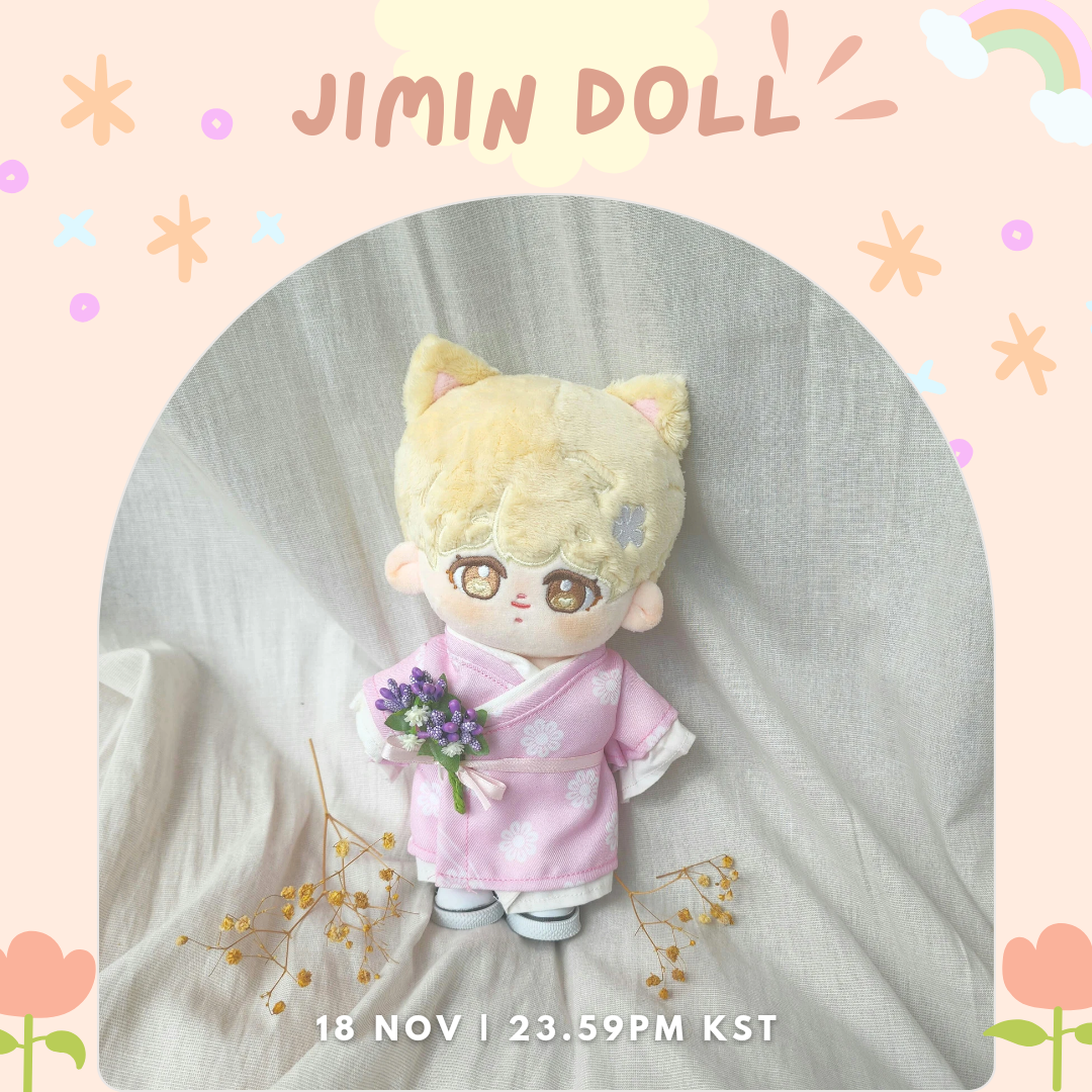 Jimin Pink hanbok doll