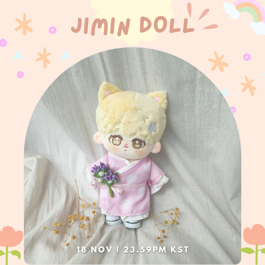 Jimin Pink hanbok doll