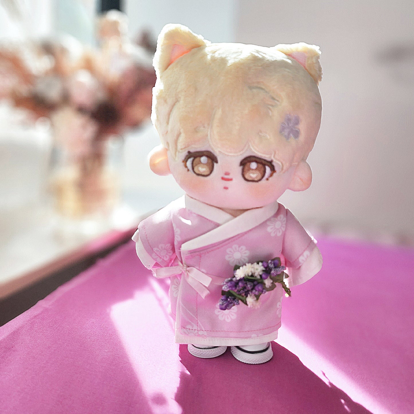 Jimin Pink hanbok doll