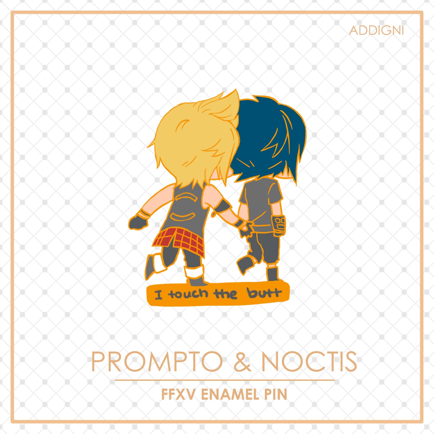 Prompto touches the butt FFXV Enamel Pin