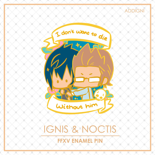Ignis Protects Noct FFXV Enamel Pin